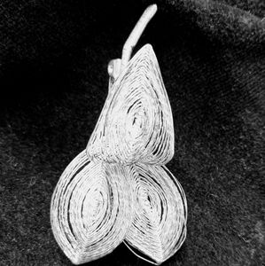 Vintage Silver Tone Spin Leaf Pin Brooch